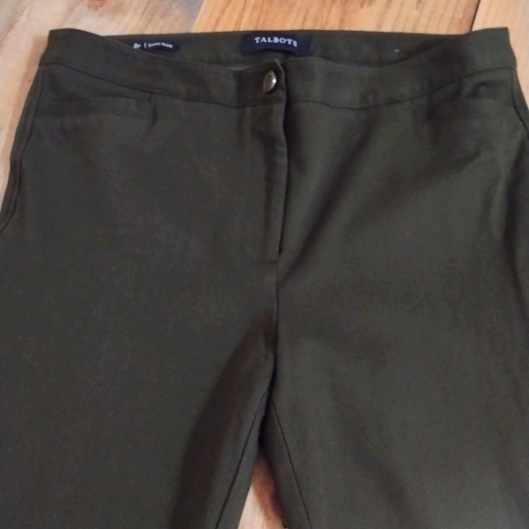 Talbots Dark Army Green Stretch Knit Skinny Ankle Pants Size 8p NEW - Picture 7 of 13